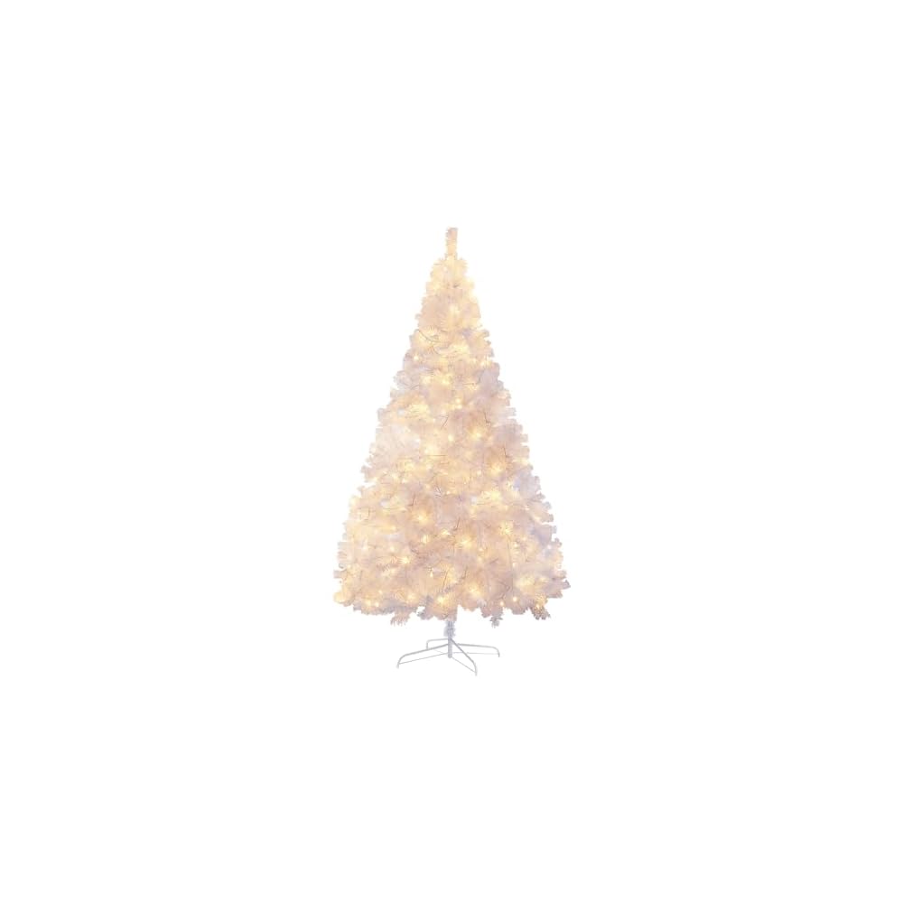 Lulu Home 6FT Christmas Tree, Artificial Christmas Tree with RC 300 LEDs Warm White & Multicolored String Lights(NOT Pre-Strung) for Indoor Outdoor Winter Decoration, 11 Lighting Modes with Timer