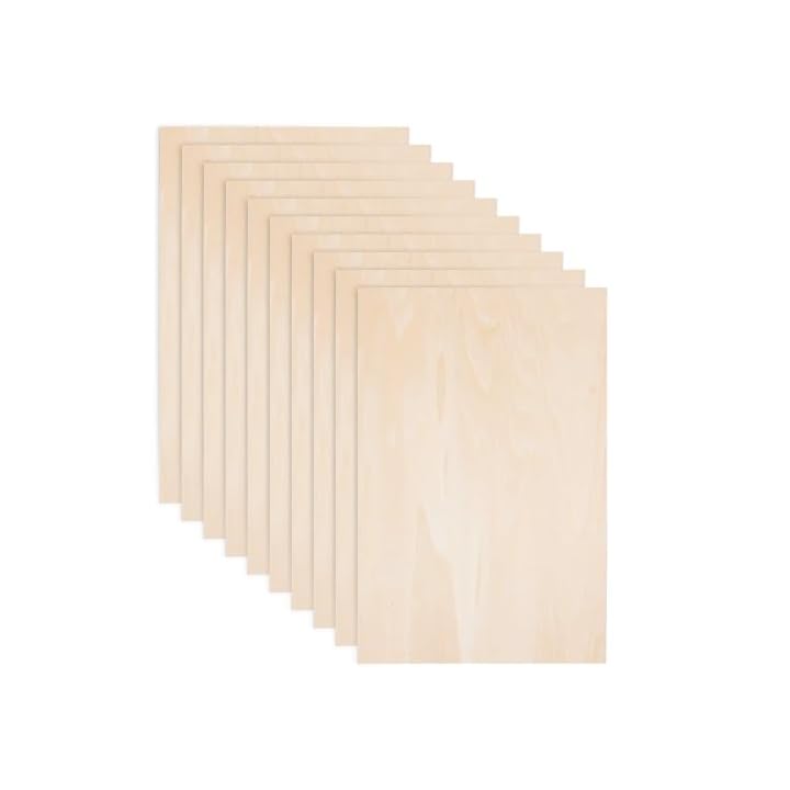 Lulu Home Basswood Plywood Sheets for Crafts - 10 PCS, 2mm Thickness