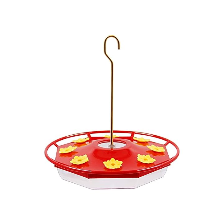 Lulu Home Hummingbird Feeder, 16 Fluid Ounces Flower Bird Feeder with 8 Feeding Stations for Outdoors