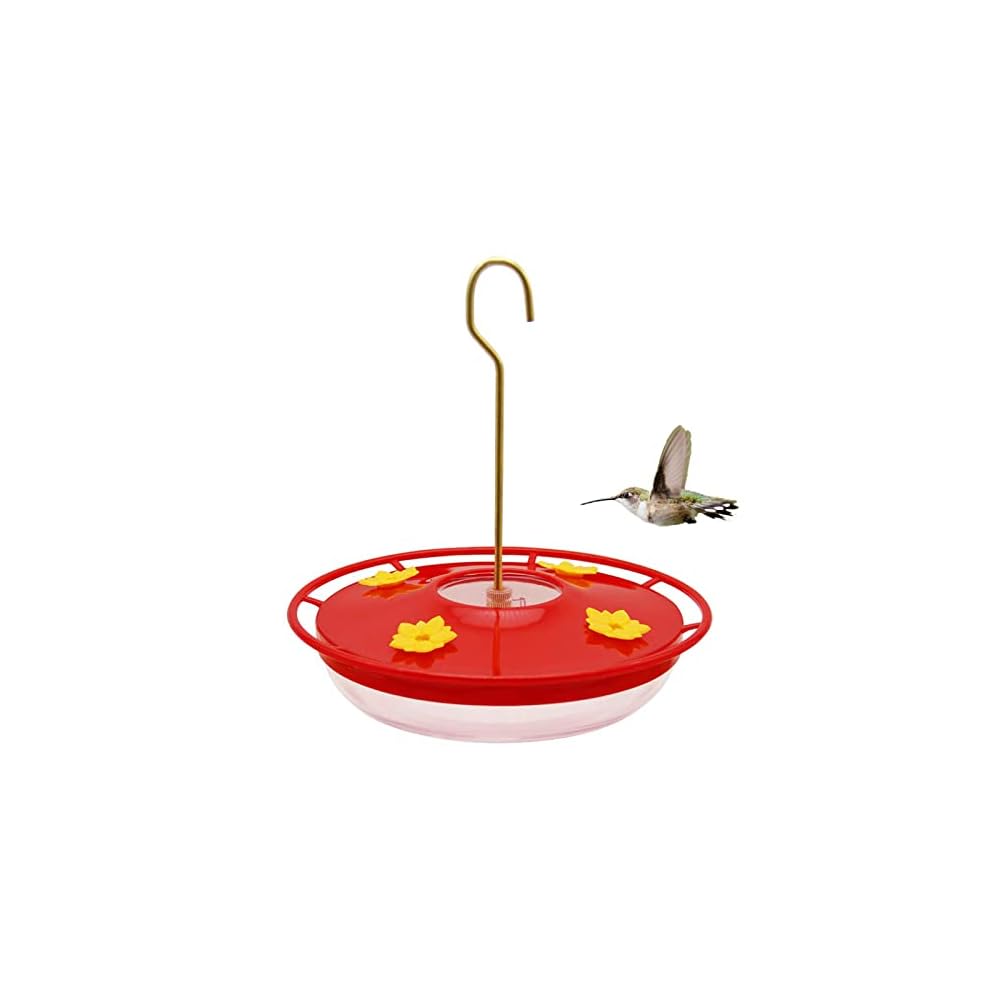 Lulu Home Hummingbird Feeder, 12 Ounce Bird Flower Feeders with 4 Feeding Stations for Outside