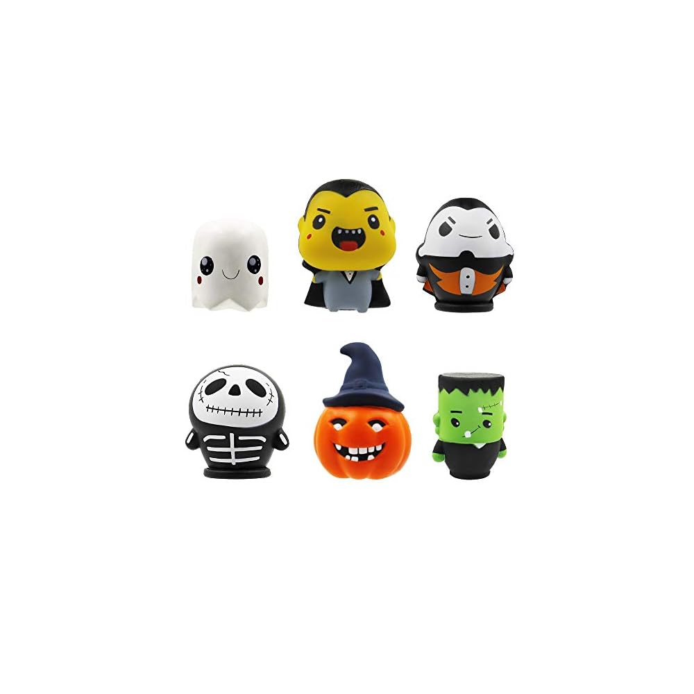Lulu Home Halloween Party Favors, 6 Pack Halloween Slow Rising Squishies, Halloween Novelty Toys Stress Relief Squishies Toys for Girls and Boys, Cute Halloween Kids Favors