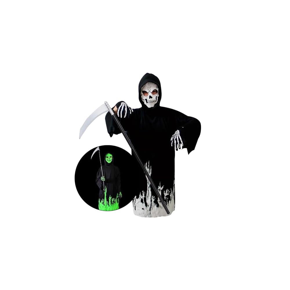 Lulu Home Halloween Kids Costume, Glow in The Dark Halloween Scary Kids Costume Boys Kids Costume