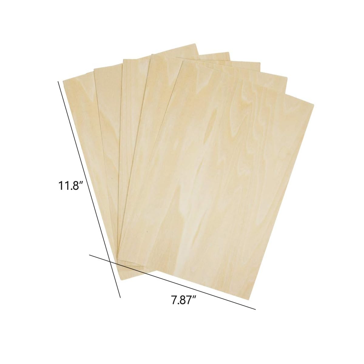Lulu Home Basswood Plywood Sheets for Crafts - 10 PCS, 2mm Thickness - detail image 1