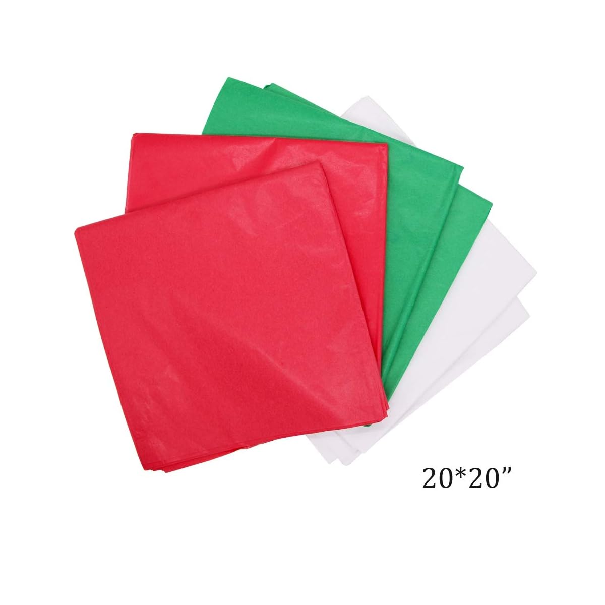 Lulu Home 180 Sheets Christmas Tissue Paper, Assorted Colors(White, Green, Red) Premium Quality Tissue Gift Wrapping Paper Crafts - imagem de detalhe 3