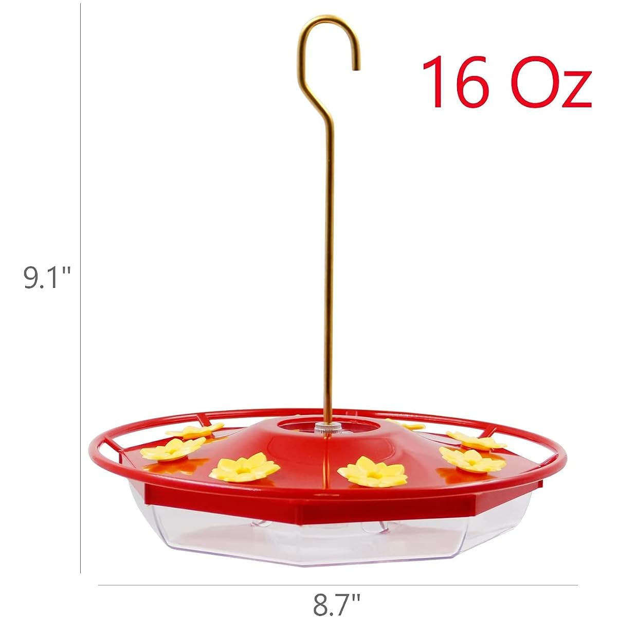 Lulu Home Hummingbird Feeder, 16 Fluid Ounces Flower Bird Feeder with 8 Feeding Stations for Outdoors - 细节图 1