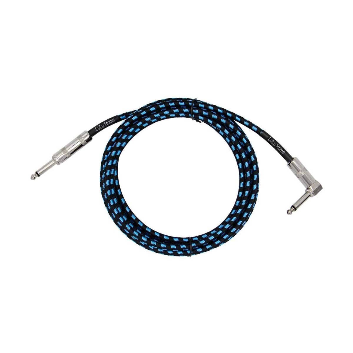 Lulu Home 10 Feet Guitar Cable, Professional Instrument Cable, Straight 1/4" TS to Right Angle 1/4" TS for Electric Guitar, Bass, Pro Audio, Black-Blue - imagen de detalle 5