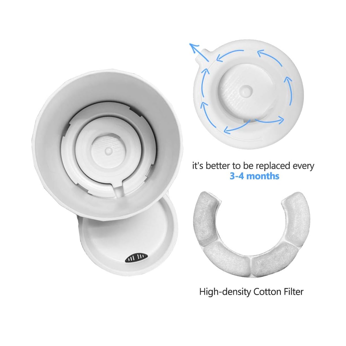 Lulu Home Pet Waterer Filter Replacement, Cat and Dog Water Filters, 4 Packs - imagem de detalhe 5