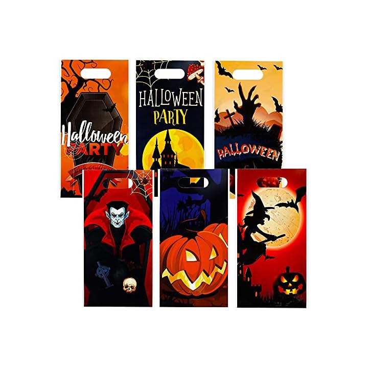 Lulu Home Halloween Party Bags, 72 PCS Small Halloween Candy Treat Bags Set, Trick Treat Goodie Bags for Kids Halloween Party Favors
