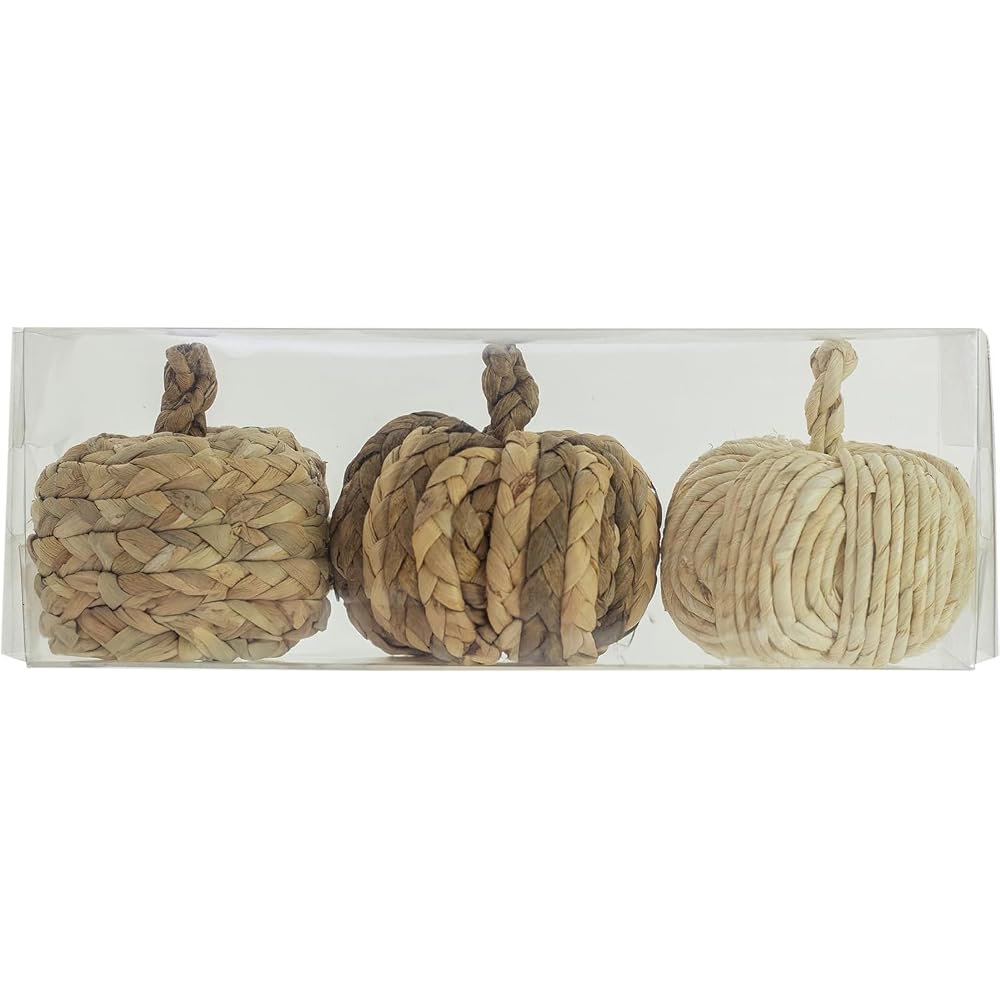 Lulu Home Set of 3 Handwoven Pumpkins Decor