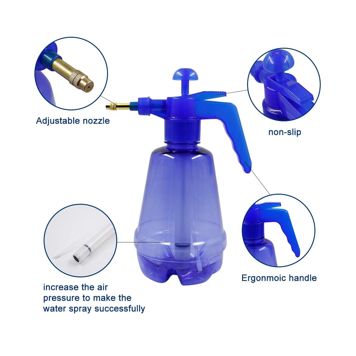 Lulu Home Handheld Water Sprayer, Pump Pressure Spray Bottle, Plant Watering Devices for Garden, Lawn (40 OZ) - imagem de detalhe 3
