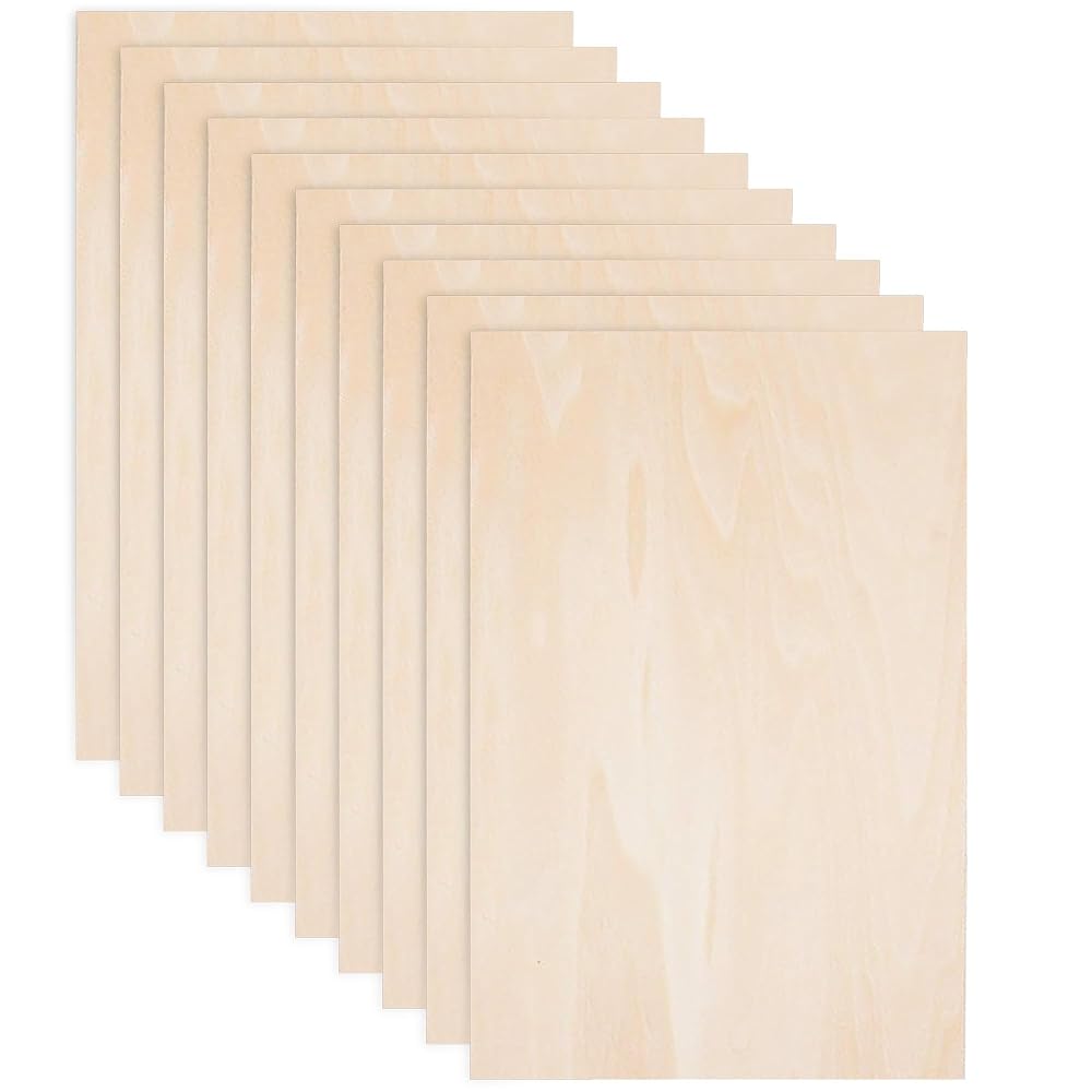 Lulu Home Basswood Plywood Sheets for Crafts - 10 PCS, 2mm Thickness