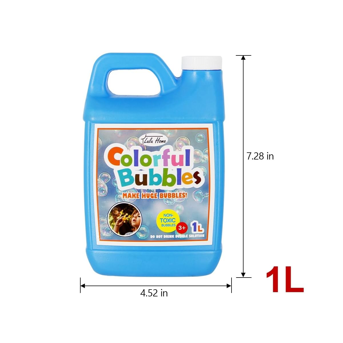 Lulu Home 2 Pack Bubble Solution, 2 L/67.6 OZ - Giant Bubble Wand & Blower, Halloween/Birthday Party Favors - Up to 5 Gallons - detail image 1