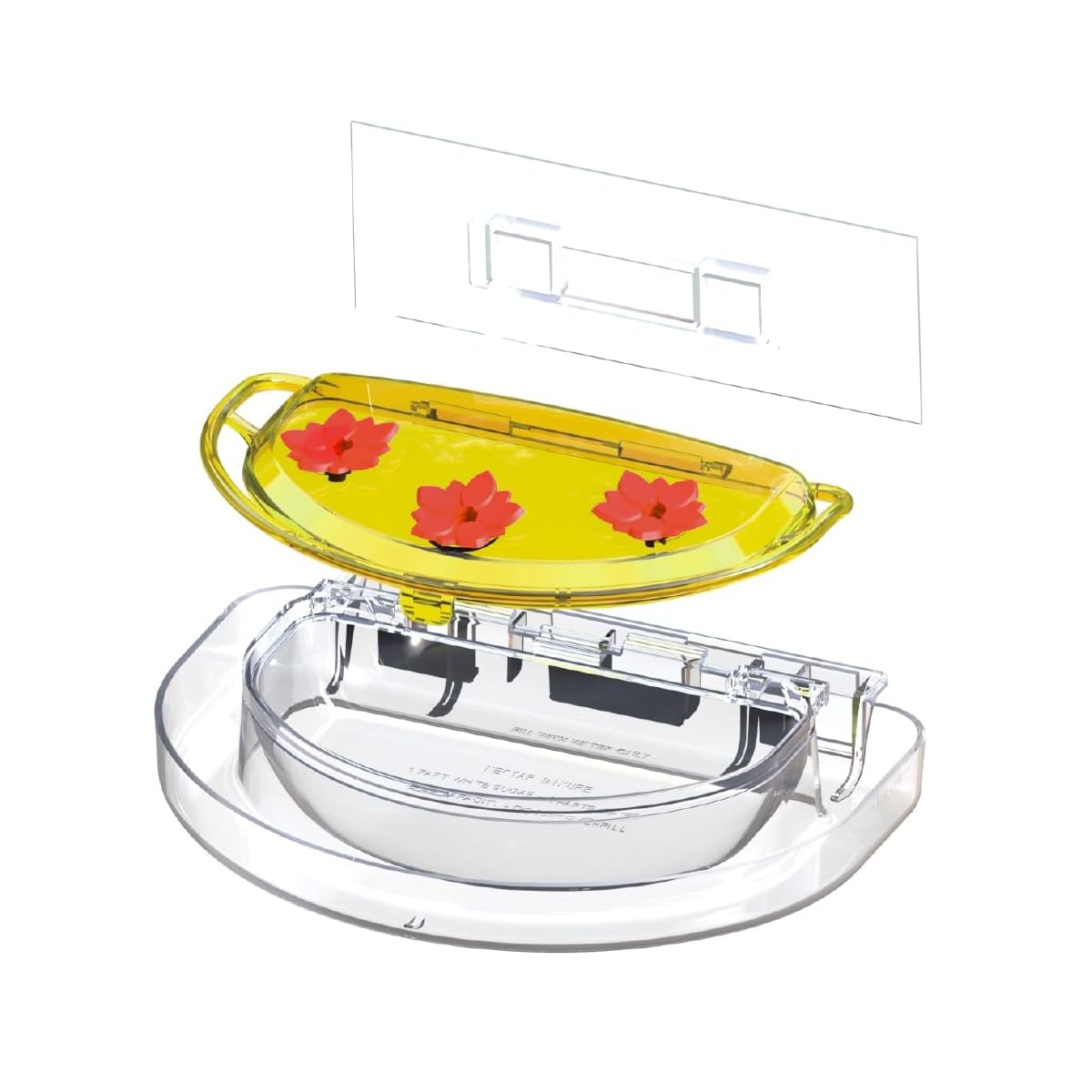 Lulu Home Hummingbird Feeder, 8 Fluid Ounces Flower Bird Feeder with 3 Feeding Stations for Outdoors - imagem de detalhe 2