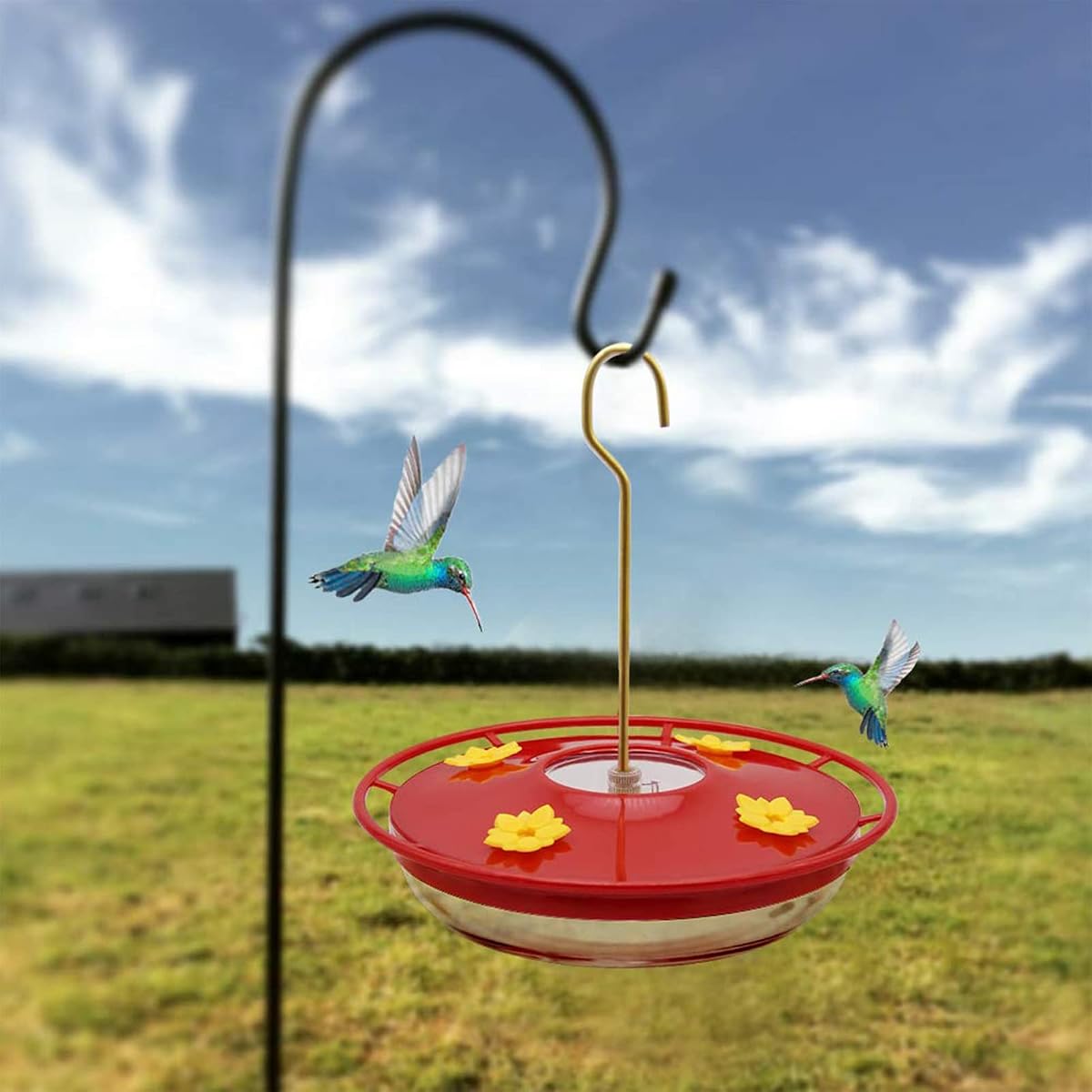 Lulu Home Hummingbird Feeder, 12 Ounce Bird Flower Feeders with 4 Feeding Stations for Outside - imagem de detalhe 5