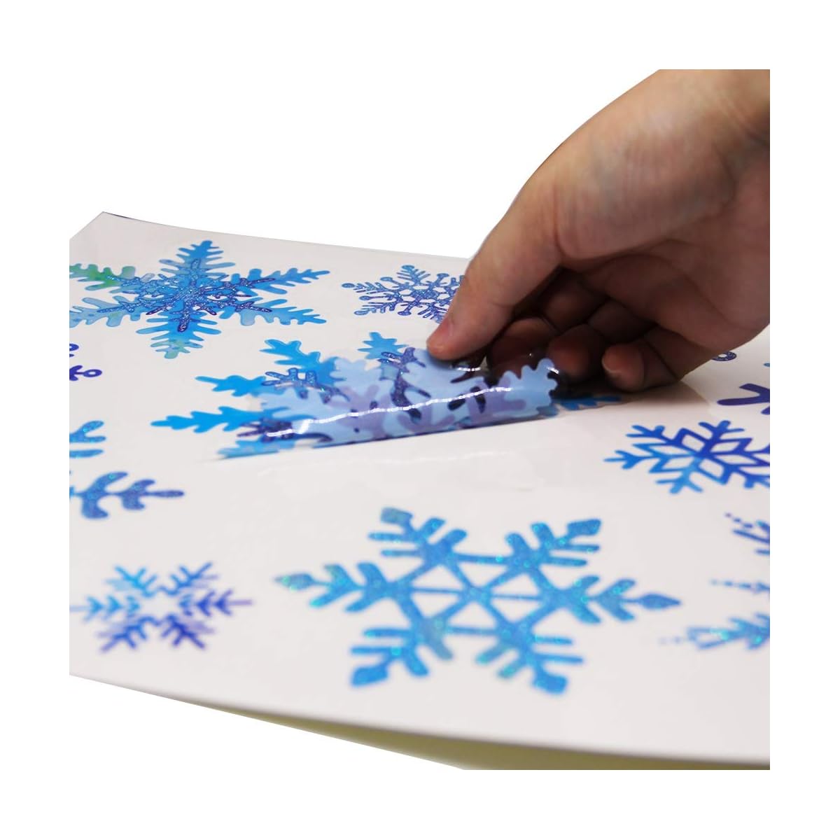 Lulu Home Christmas Decorations, 93 PCS Xmas Reindeer and Snowflake Window Stickers for Christmas, Christmas Window Clings with Shining Glitter Powder - imagen de detalle 5