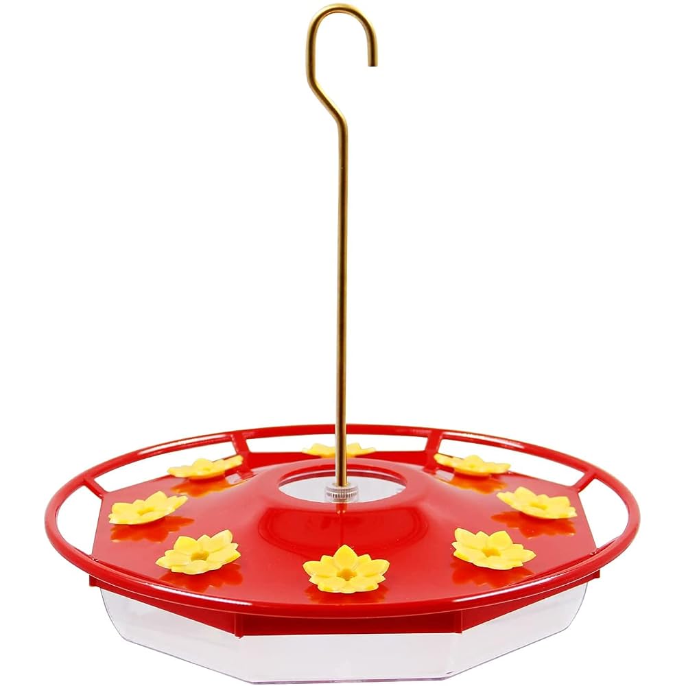 Lulu Home Hummingbird Feeder, 16 Fluid Ounces Flower Bird Feeder with 8 Feeding Stations for Outdoors