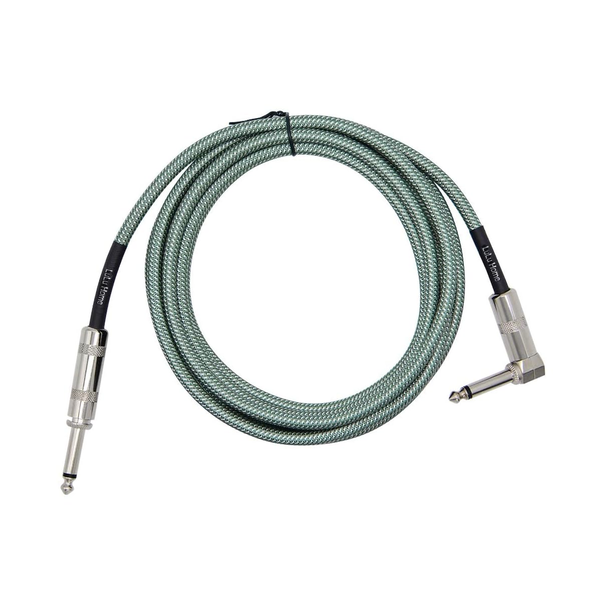 Lulu Home 10 Feet Guitar Cable, Professional Instrument Cable, Straight 1/4" TS to Right Angle 1/4" TS for Electric Guitar, Bass, Pro Audio (Green) - imagen de detalle 4
