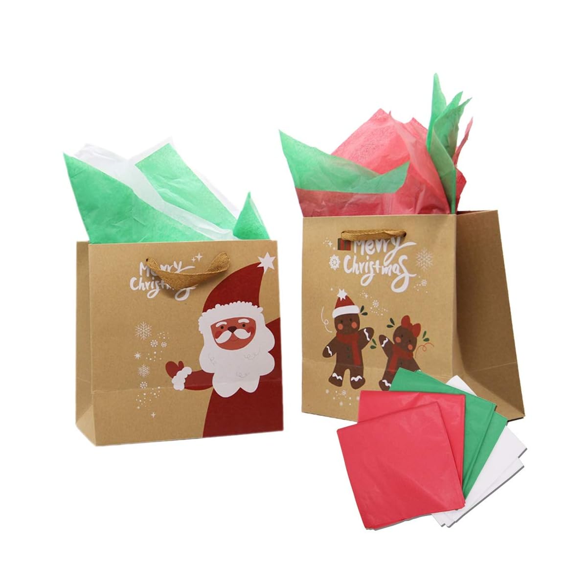Lulu Home 180 Sheets Christmas Tissue Paper, Assorted Colors(White, Green, Red) Premium Quality Tissue Gift Wrapping Paper Crafts - imagem de detalhe 5