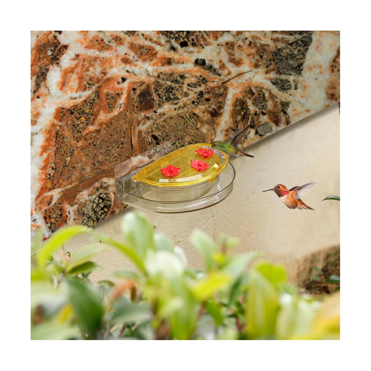 Lulu Home Hummingbird Feeder, 8 Fluid Ounces Flower Bird Feeder with 3 Feeding Stations for Outdoors - imagem de detalhe 6