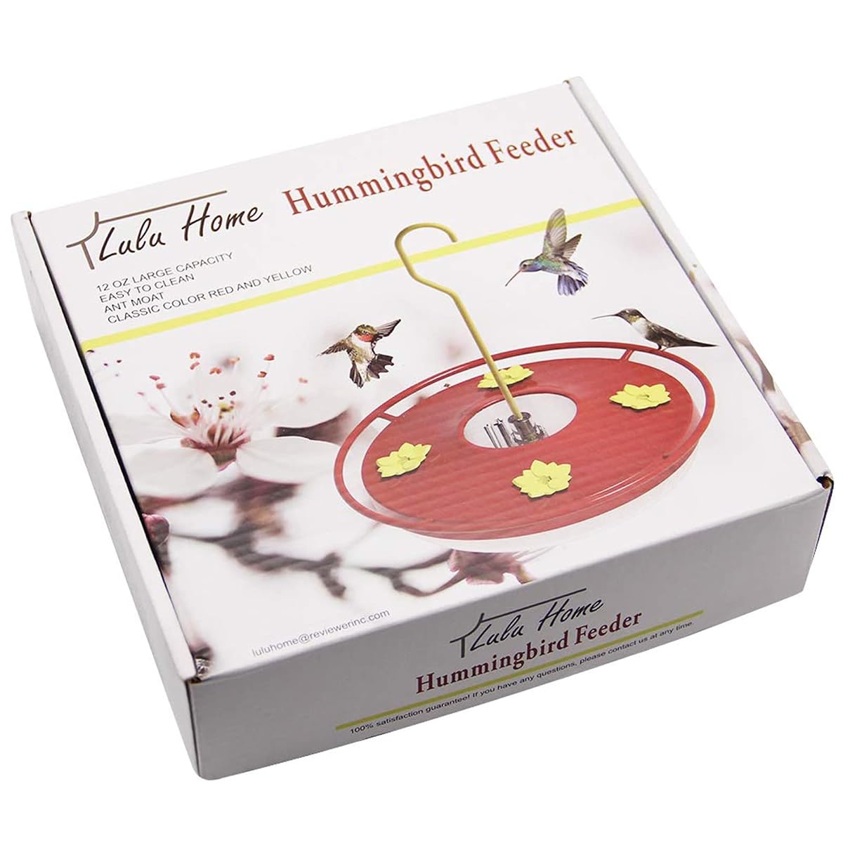 Lulu Home Hummingbird Feeder, 12 Ounce Bird Flower Feeders with 4 Feeding Stations for Outside - imagem de detalhe 6
