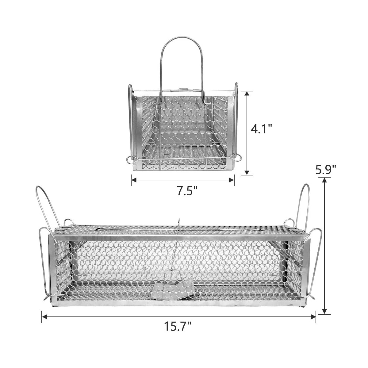 Lulu Home Dual-Door Mouse Trap Cage, Humane Live Cage Trap for Rat Chipmunk Rodent Voles Hamsters, No Kill Catch and Release Mice Trap that Work for Indoor Outdoor Use - imagen de detalle 1