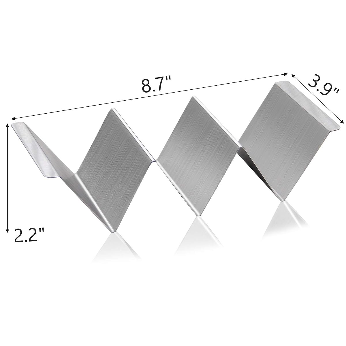 Lulu Home Taco Holders, Stainless Steel Taco Trays, Oven, Grill and Dishwasher Safe, Good Holder Stand On Table (4 Pack) - imagem de detalhe 1