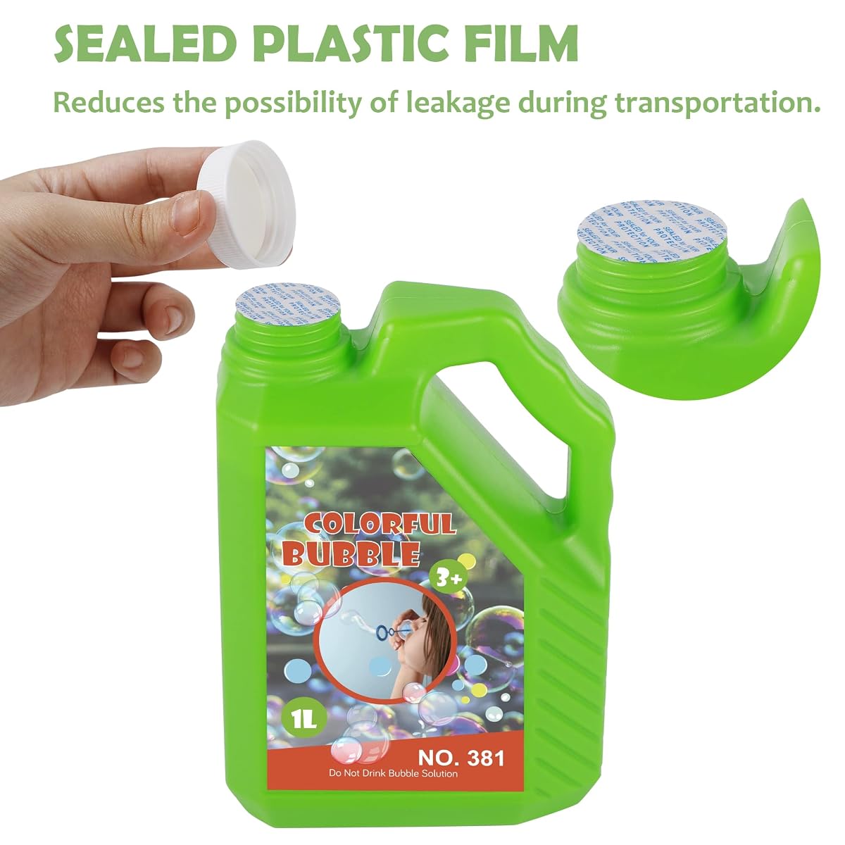 Lulu Home Concentrated Bubble Solution, 1 L/ 33.8 OZ Refill for Bubble Machines, Giant Wands, and Blowers - Up to 2.5 Gallons for Kids' Birthday Parties - imagen de detalle 3