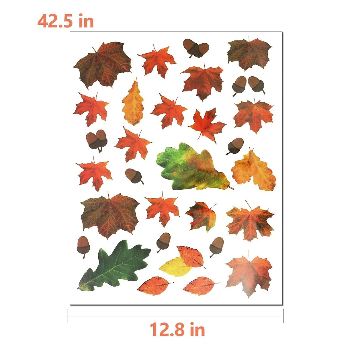 Lulu Home 180 Pieces Fall Maple Leave Window Stickers, Thanksgiving Day Window Clings Decorations Autumn Decals Shaped in Oak Leaves, Acorns Party Decor Ornaments - imagen de detalle 3