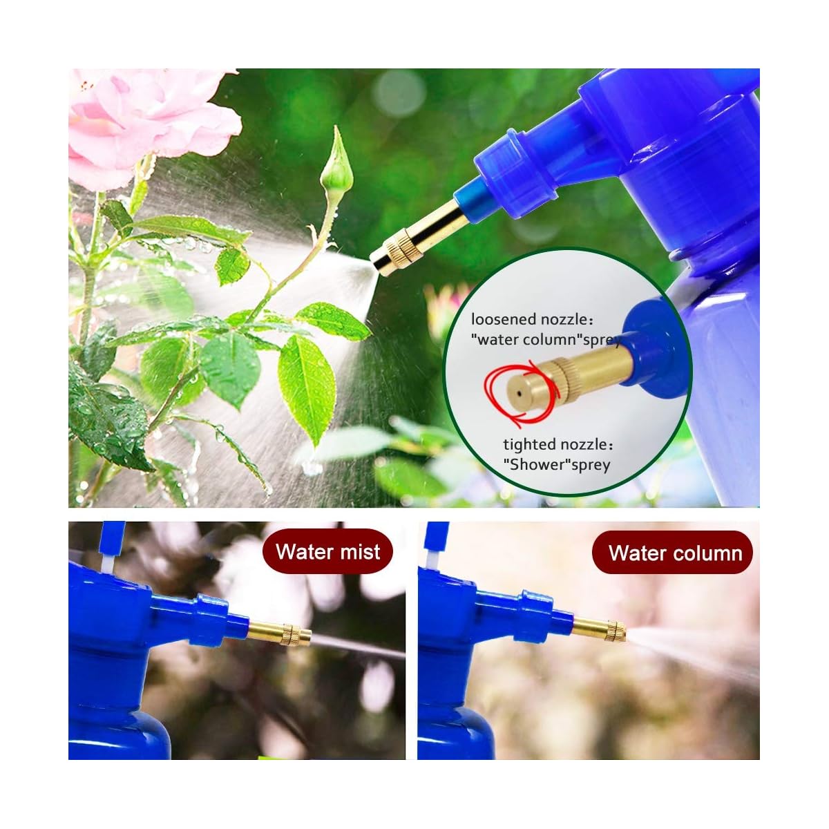 Lulu Home Handheld Water Sprayer, Pump Pressure Spray Bottle, Plant Watering Devices for Garden, Lawn (40 OZ) - imagem de detalhe 4