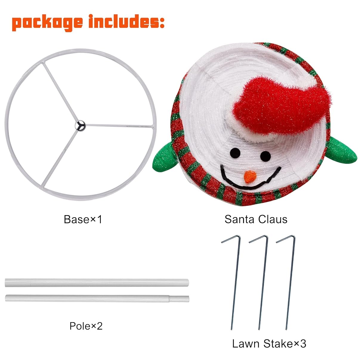 Lulu Home Christmas Collapsible Snowman Decoration, 23.6inch 48 LED Lighted Ball-Like Snowman Ornaments with Clear Lights, Pre-lit Foldable Adorable Xmas Indoor Outdoor Yard Decor - detail image 3