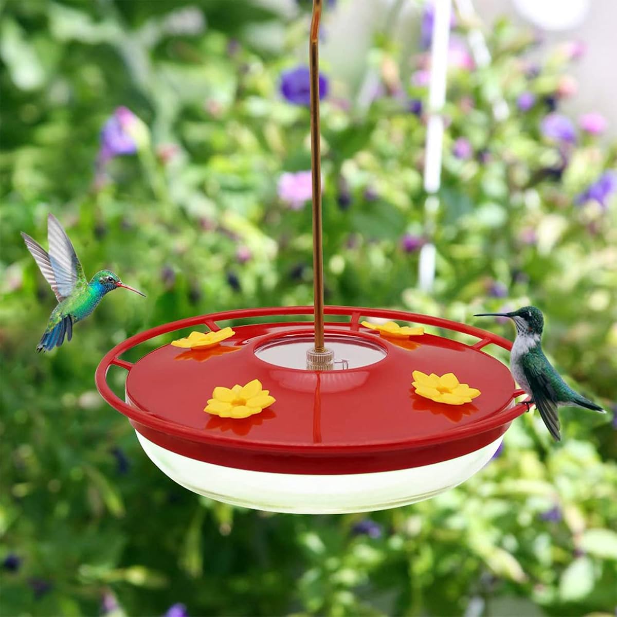 Lulu Home Hummingbird Feeder, 12 Ounce Bird Flower Feeders with 4 Feeding Stations for Outside - imagem de detalhe 4