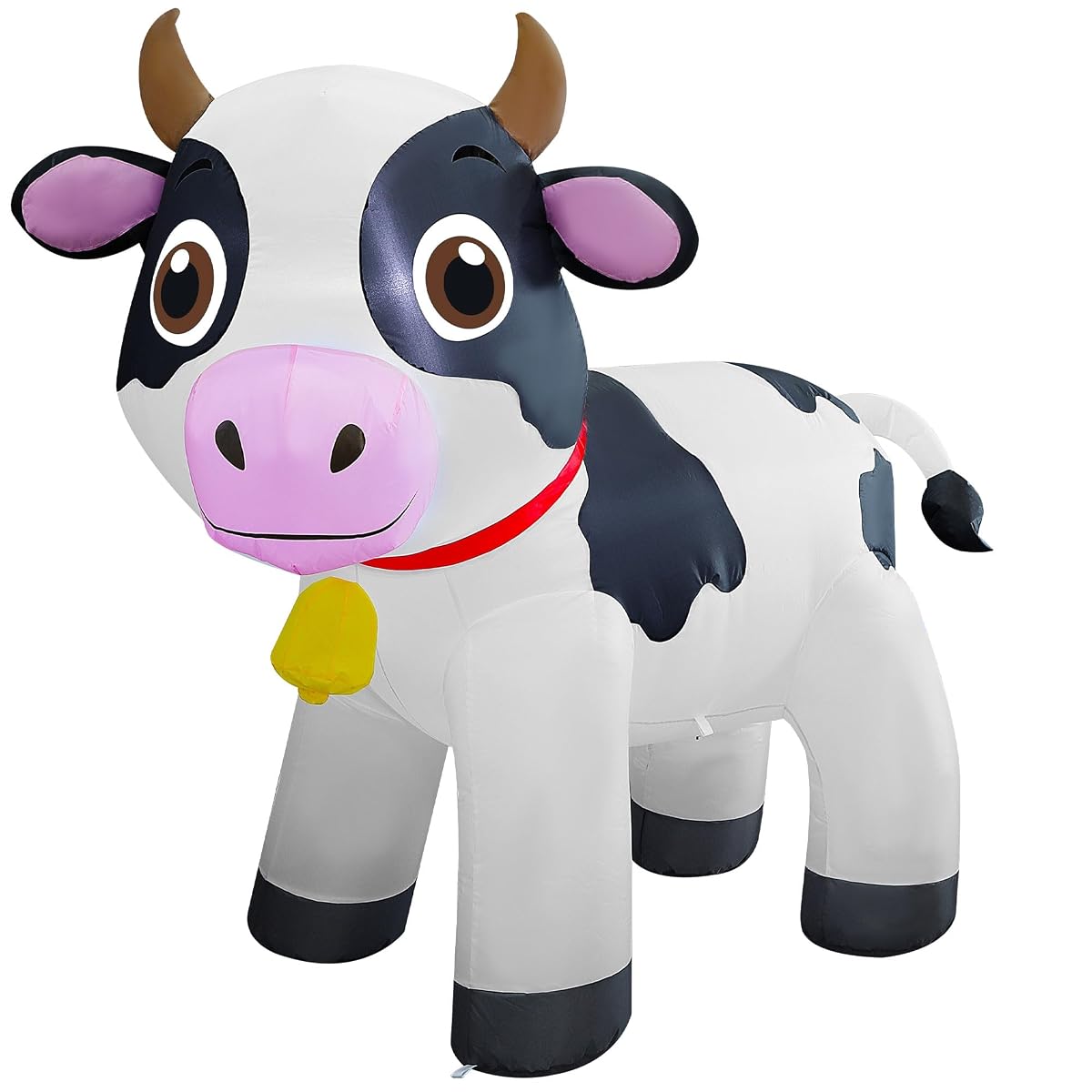 Lulu Home 6FT Inflatable Cow Decoration, Giant Blow Up Dairy Cattle with Built-in LED Lights, Air-Blown Animal Spring Summer Holiday Display for Yard Garden Lawn Indoor Outdoor Farm-Themed Party Decor - imagen de detalle 6