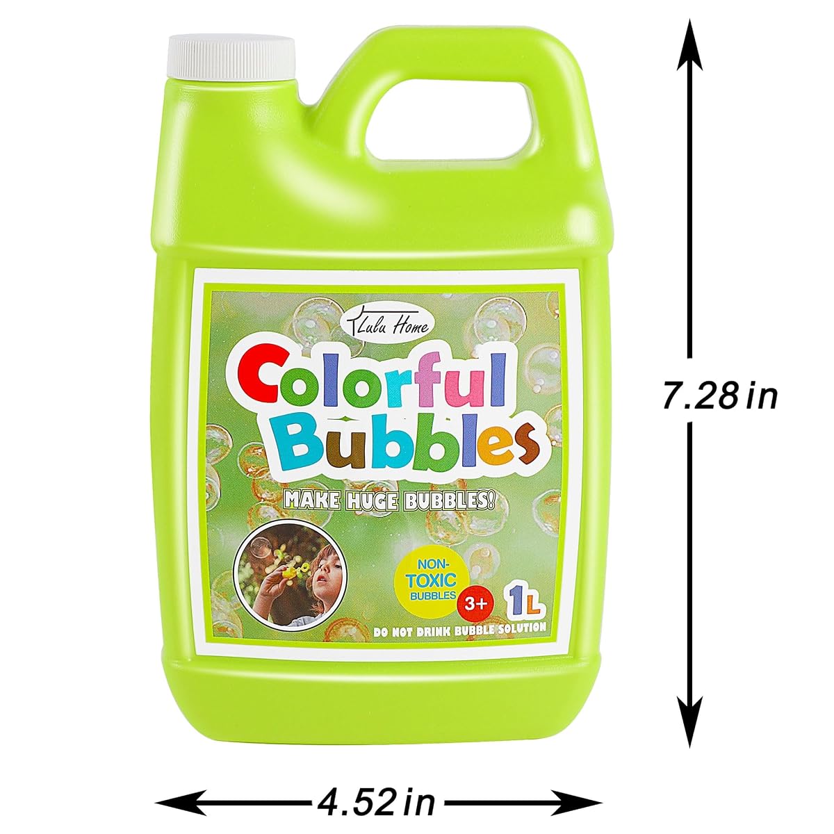 Lulu Home Concentrated Bubble Solution, 1 L/ 33.8 OZ Refill for Bubble Machines, Giant Wands, and Blowers - Up to 2.5 Gallons for Kids' Birthday Parties - imagen de detalle 1