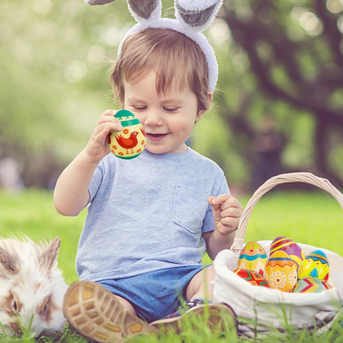 Lulu Home Easter Stress Relief Eggs, 3" Slow Rising Colorful Easter Eggs with Gorgeous Patterns, Squishy Eggs for Kids Easter Egg Hunt Basket Stuffer Fillers Party Favors, 9 out of 18 - imagem de detalhe 6