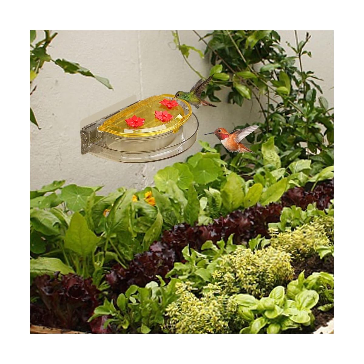 Lulu Home Hummingbird Feeder, 8 Fluid Ounces Flower Bird Feeder with 3 Feeding Stations for Outdoors - imagem de detalhe 4