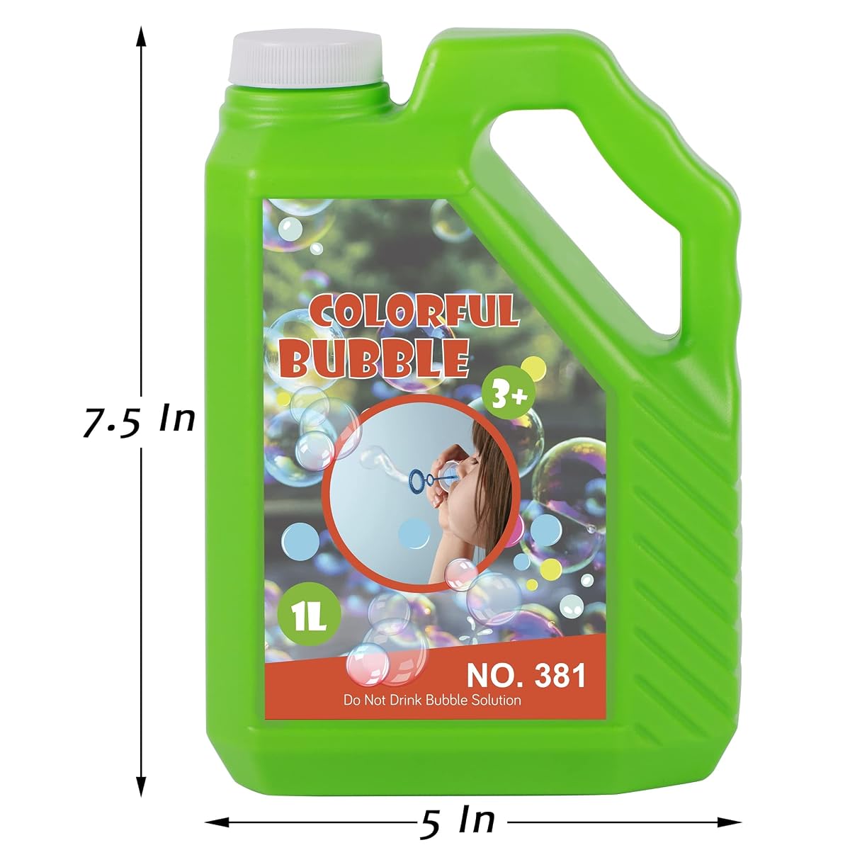 Lulu Home Concentrated Bubble Solution, 1 L/ 33.8 OZ Refill for Bubble Machines, Giant Wands, and Blowers - Up to 2.5 Gallons for Kids' Birthday Parties - imagen de detalle 1