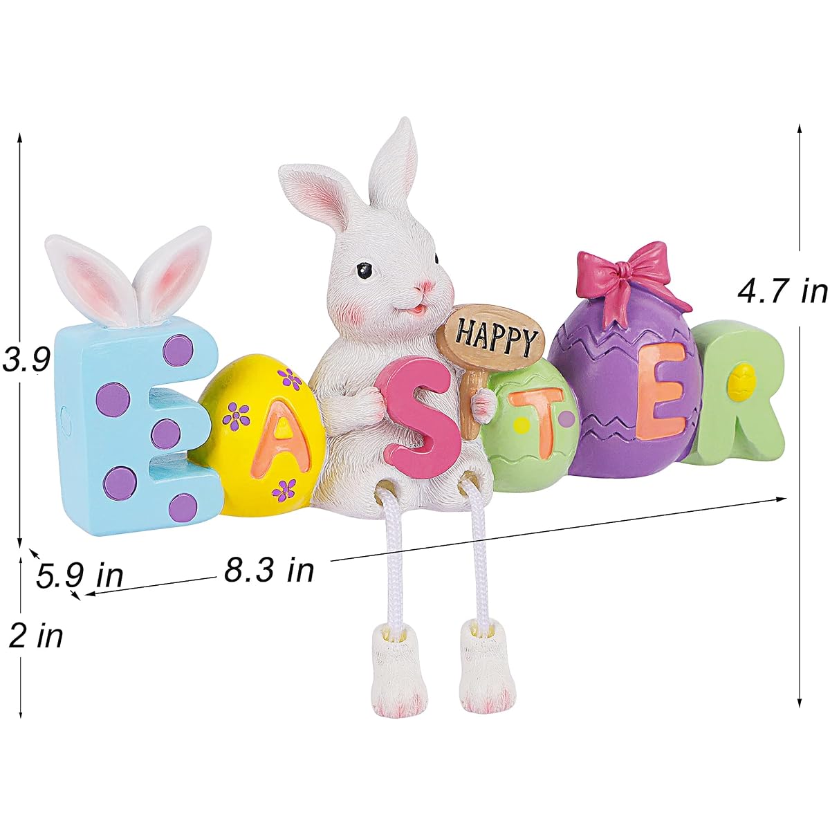 Lulu Home Easter Tabletop Ornament, Resin Bunny Shelf Sitter - detail image 1