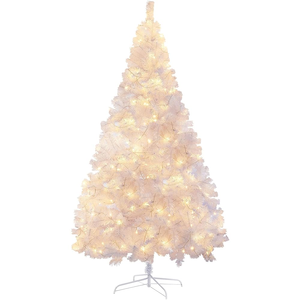 Lulu Home 6FT Christmas Tree, Artificial Christmas Tree with RC 300 LEDs Warm White & Multicolored String Lights(NOT Pre-Strung) for Indoor Outdoor Winter Decoration, 11 Lighting Modes with Timer