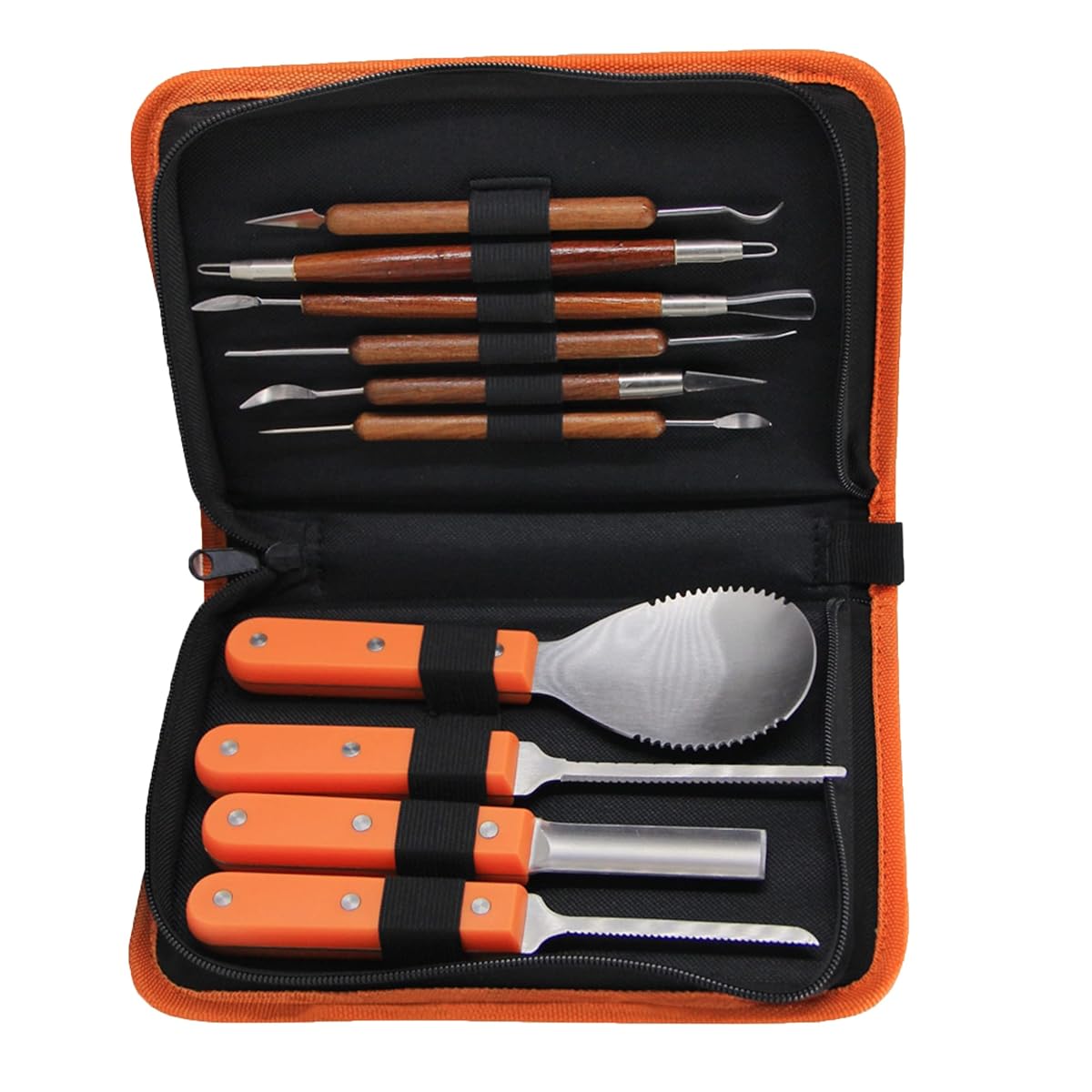 Lulu Home Halloween Pumpkin Carving Kit, 10 Pieces Professional Pumpkin Cutting Supplies for Jack-O-Lanterns with Bag - imagen de detalle 1