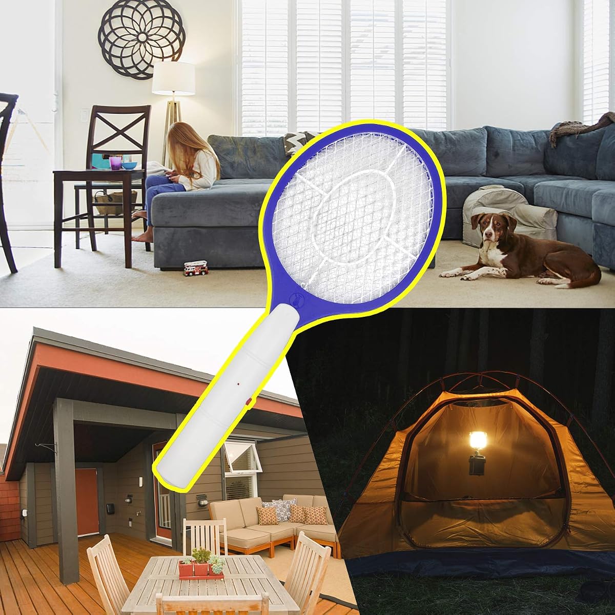 Lulu Home Electric Bug Zapper, Electric Fly Mosquito Swatter, Bug Zapper Racket Battery Powered - imagem de detalhe 1