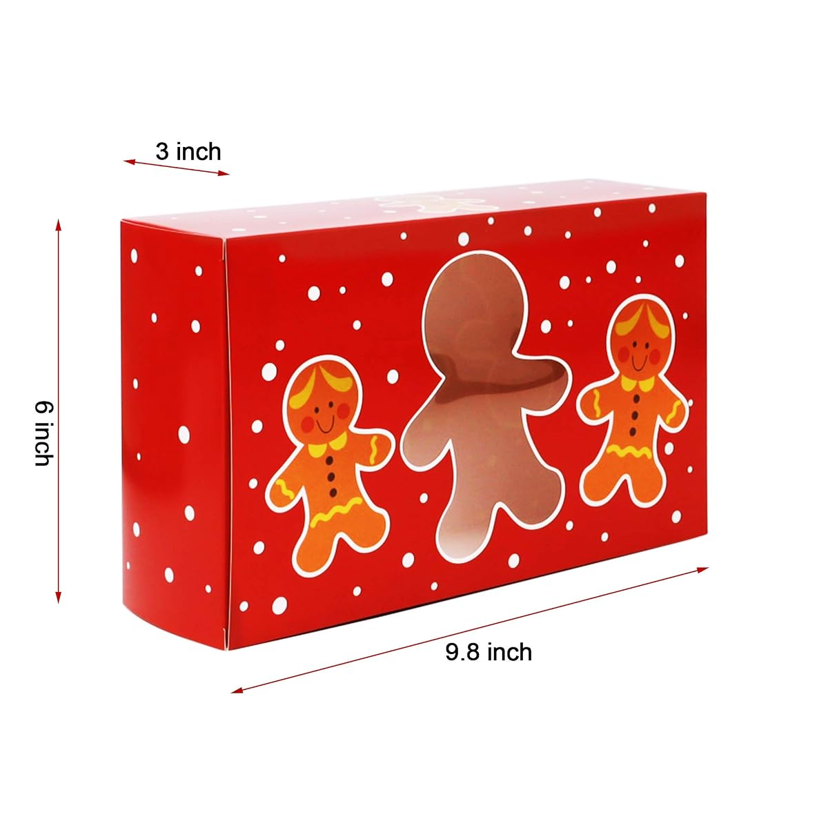 Lulu Home 24 Pieces Christmas Treat Boxes, Transparent Window 3D Xmas House Cardboard for Gifts and Candy, Holiday Party Favor Supplies Candy and Cookies Boxes - imagen de detalle 1