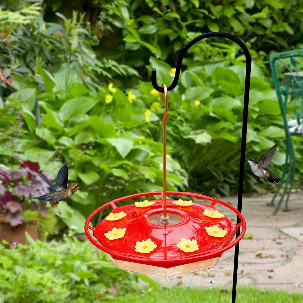 Lulu Home Hummingbird Feeder, 16 Fluid Ounces Flower Bird Feeder with 8 Feeding Stations for Outdoors - 细节图 5