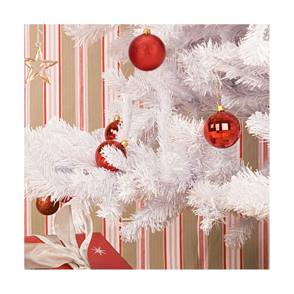 Lulu Home Christmas Ball Ornaments, 34 Ct 1.57" Pre-Strung Hanging Ornament Decorations, Xmas Shatterproof Plastic Balls for Holiday Party Wreath Garlands Trees, Red - imagem de detalhe 3