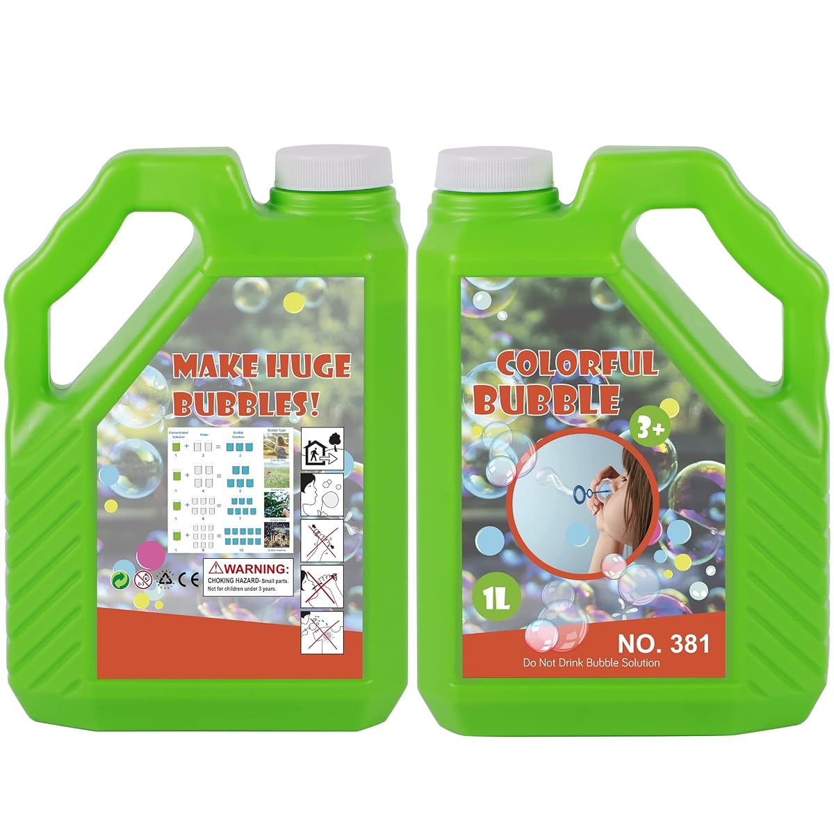 Lulu Home Concentrated Bubble Solution, 1 L/ 33.8 OZ Refill for Bubble Machines, Giant Wands, and Blowers - Up to 2.5 Gallons for Kids' Birthday Parties - imagen de detalle 6