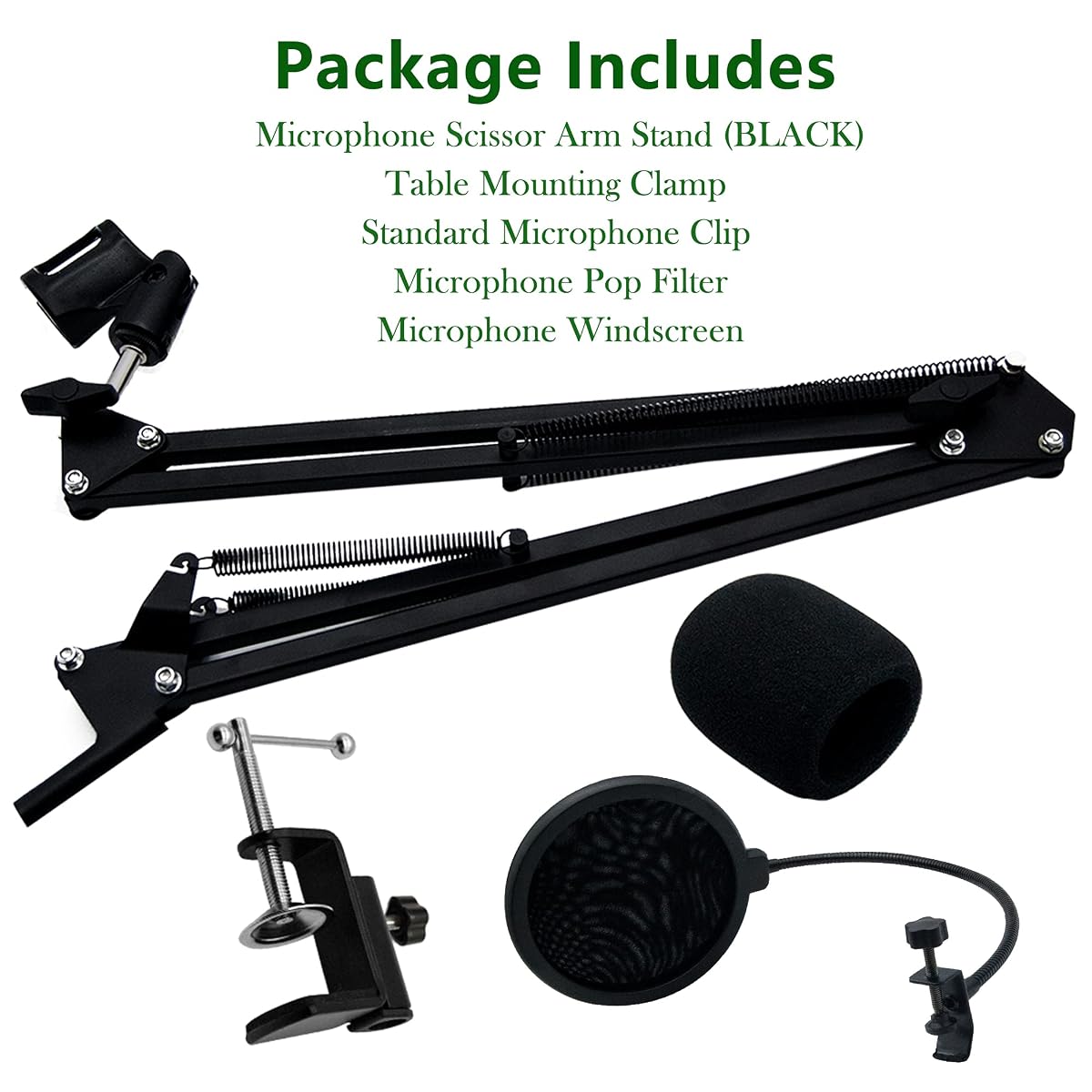 Lulu Home Mic Stand for Blue Yeti, Microphone Arm with Windscreen and Pop Filter Suspension Scissor Arm Stands for Studio Recording and Broadcasting, Blue Yeti Mic Stand - detail image 1