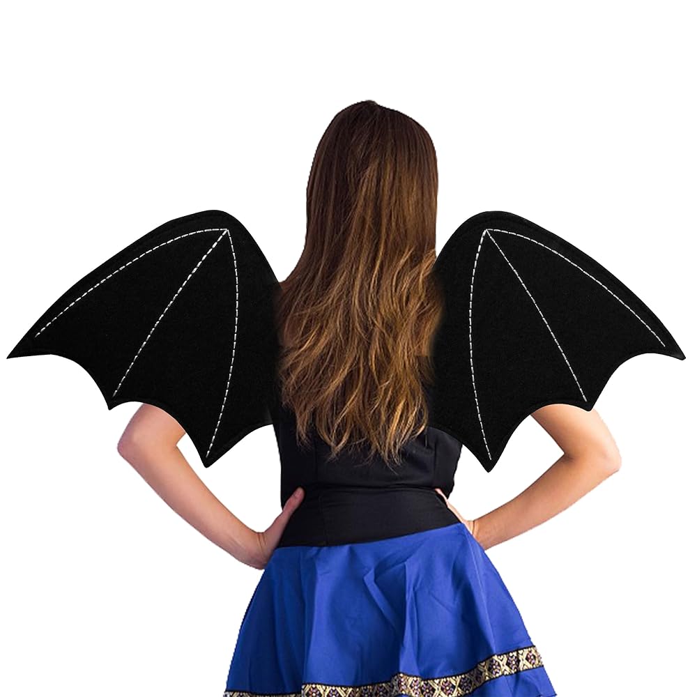 Lulu Home Halloween Wings Props, Black Bat Wings, Adult Bat Wing Costume Vampirina Costume Devil Wings for Men and Women