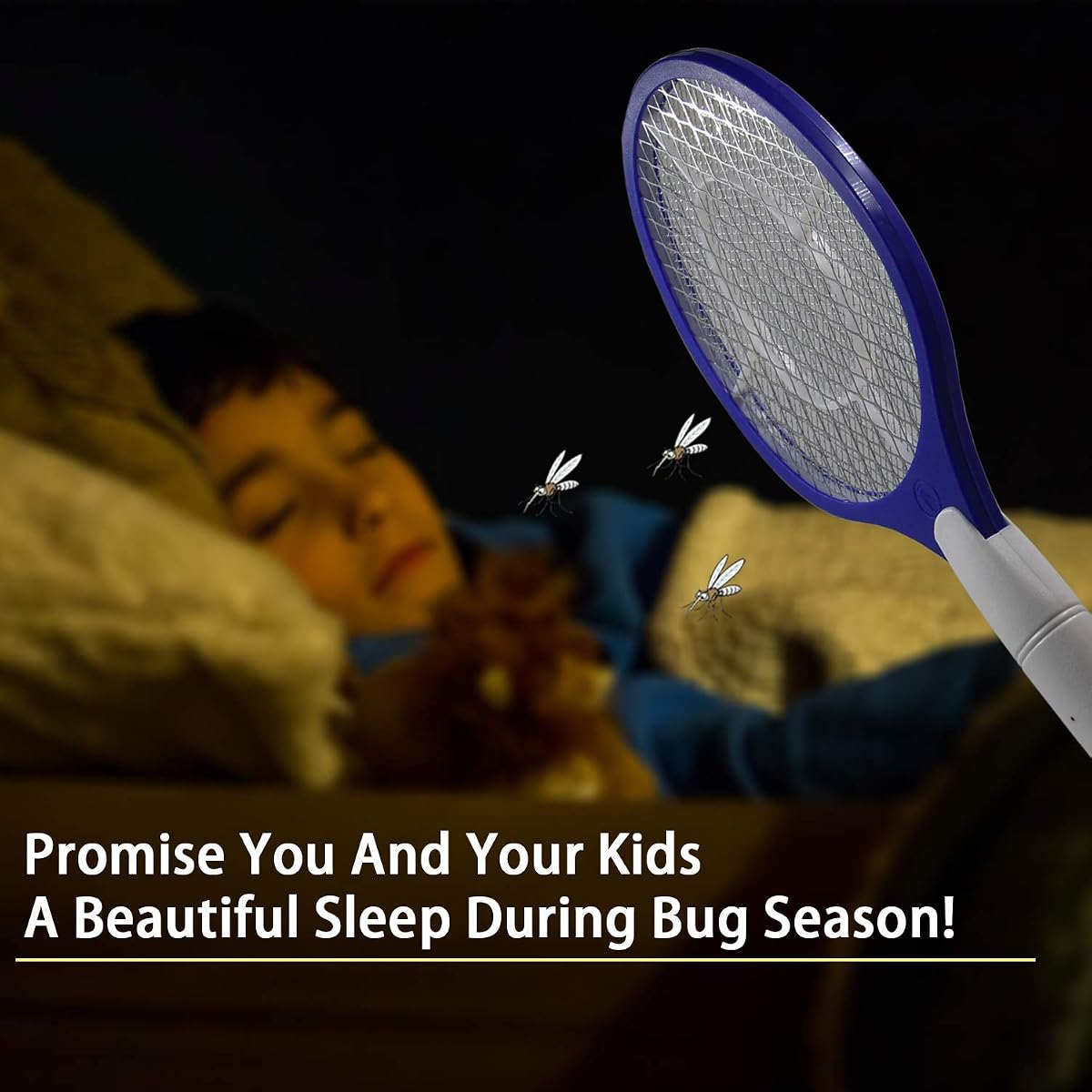 Lulu Home Electric Bug Zapper, Electric Fly Mosquito Swatter, Bug Zapper Racket Battery Powered - imagem de detalhe 2