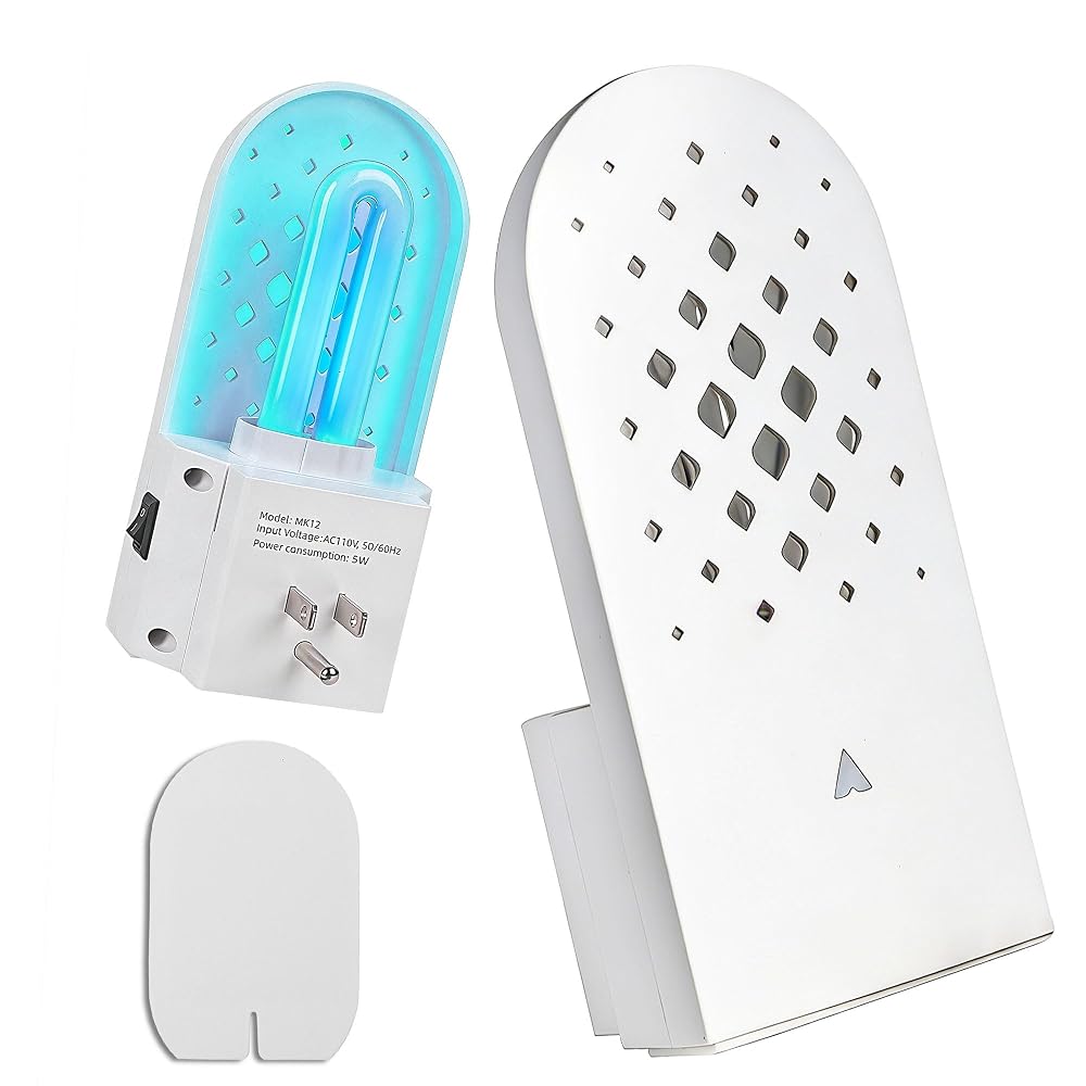 Lulu Home Flying Insect Trap Indoor, 365nm Plug-in Bug Light Catcher with 5 Reversible Sticky Pads for Mosquitos, Moths, Fruit Flies, Gnats - Fly Insect Trap for Home & Office