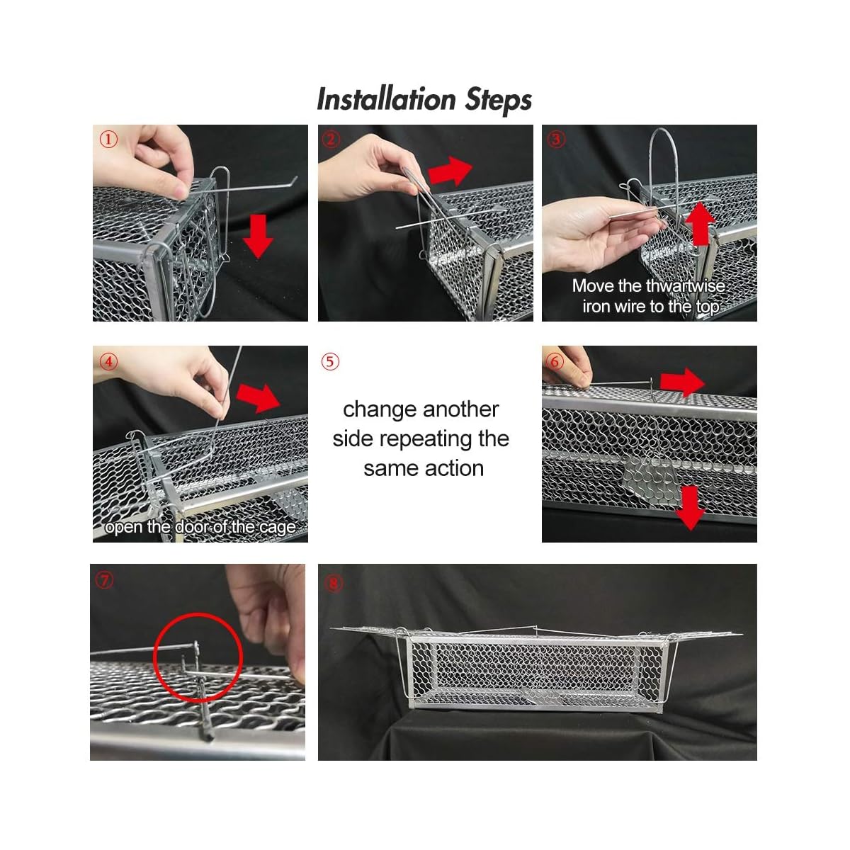 Lulu Home Dual-Door Mouse Trap Cage, Humane Live Cage Trap for Rat Chipmunk Rodent Voles Hamsters, No Kill Catch and Release Mice Trap that Work for Indoor Outdoor Use - imagen de detalle 2