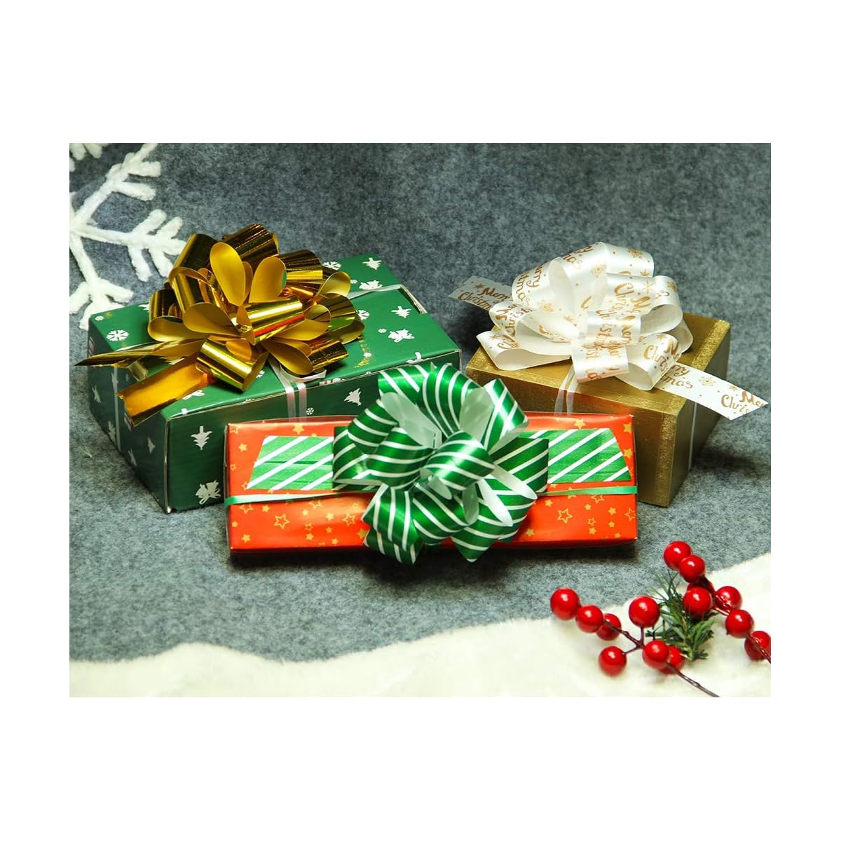 Lulu Home Christmas Colorful Assorted Pull Bows for Gift Wrapping, 24 PCS - detail image 3